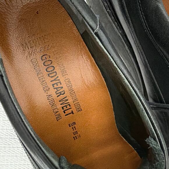 Mephisto Mens 11.5 Black Leather Goodyear Welt Air Relax Shoes - Picture 5 of 9